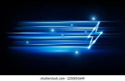 Abstract speed Lightning bolt out technology background Hitech communication concept innovation background,  vector design