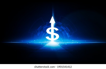 Abstract speed Lightning Door dollar arrow up technology background Hitech communication concept innovation background,  vector design