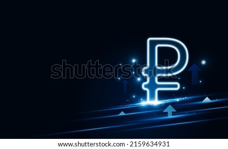 Abstract speed Lightning Russian currency up out technology background Hitech communication concept innovation background,  vector design