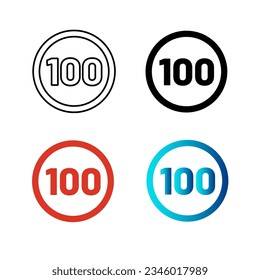 Abstract Speed Limit 100 Silhouette Illustration, can be used for business designs, presentation designs or any suitable designs.