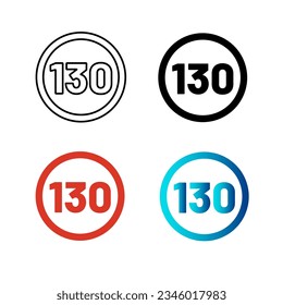 Resumen del Límite de velocidad 130 Silhouette Illustration, puede ser utilizado para diseños de negocios, presentaciones o cualquier diseño adecuado.