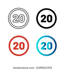 Abstract Speed Limit 20 Silhouette Illustration, can be used for business designs, presentation designs or any suitable designs.