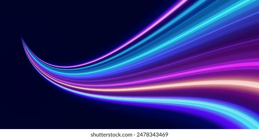 Abstract speed line background. Dynamic motion speed of light. Technology velocity movement pattern for banner or poster design. Vector EPS10.