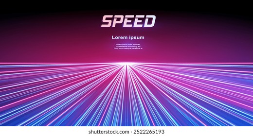 Abstract speed line background. Dynamic motion speed of light. Technology velocity movement pattern for banner or poster design. Vector EPS10.