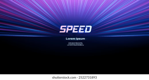 Fundo abstrato da linha de velocidade. Velocidade de movimento dinâmico da luz. Padrão de movimento de velocidade de tecnologia para design de banner ou cartaz. Vetor EPS10.