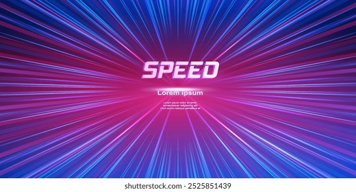 Fundo abstrato da linha de velocidade. Velocidade de movimento dinâmico da luz. Padrão de movimento de velocidade de tecnologia para design de banner ou cartaz. Vetor EPS10.