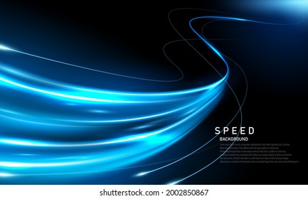 Abstraktes Geschwindigkeitslinien-Hintergrundposter mit Dynamik. Technologienetzwerk, Vektorgrafik.