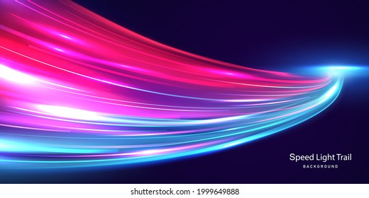 Afiche de fondo de la luz de la línea de velocidad abstracta con dinámica. ilustración de Vector de red tecnológica.