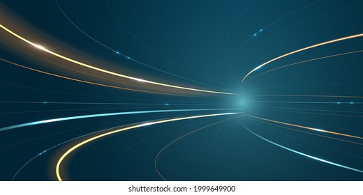 Abstract speed line light background poster with dynamic. technology network Vector illustration.