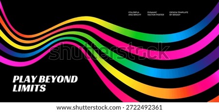 Abstract Speed Line Road Background, Vector Neon Gradient Waves. Dynamic Perspective Road Pattern. Color Wavy Speed Lines