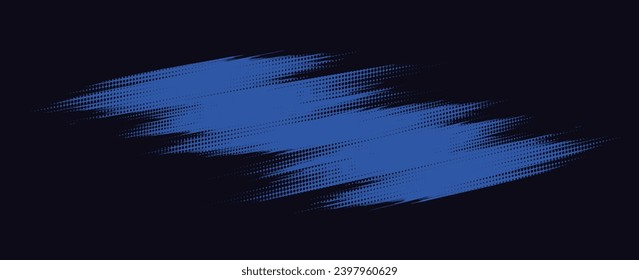 Plantilla de diseño de banner de color azul de estilo de línea de velocidad abstracta. Ilustración vectorial.