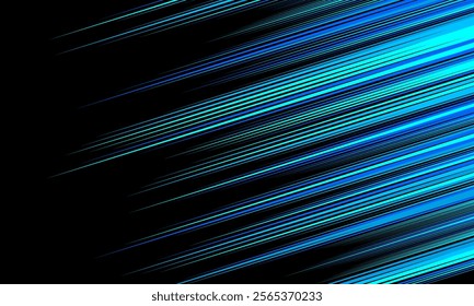 Abstract speed line style blue color banner design template. comic background. striped
