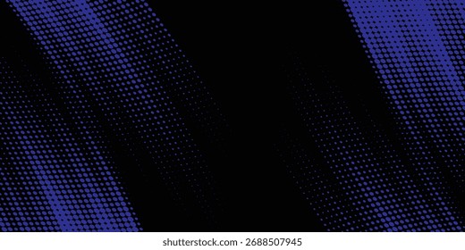 Plantilla de diseño de Anuncio de semitono azul de estilo de línea de velocidad Abstractas. patrón de punto de semitono azul con textura grunge. Estilo deportivo blanco y negro punto pop art cómic, Eps 10, Ilustración vectorial.