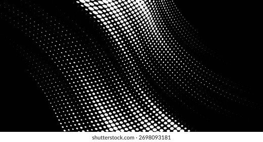 Plantilla de diseño de Anuncio de semitono azul de estilo de línea de velocidad Abstractas Patrón de puntos de semitono blanco y negro con textura grunge. Estilo deportivo blanco y negro punto pop art cómic, Eps 10.