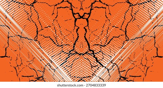Plantilla de diseño de Anuncio de semitono azul de estilo de línea de velocidad Abstractas Patrón de puntos de semitono naranja y blanco con textura grunge. Estilo deportivo naranja y blanco punto pop art cómic, moderno.