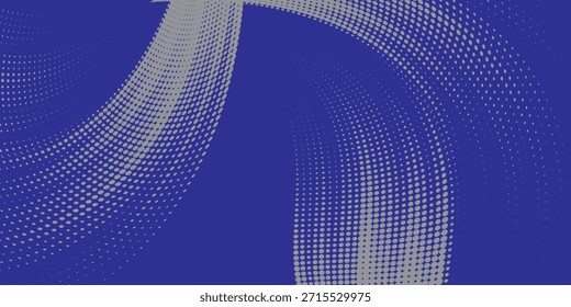 Plantilla de diseño de Anuncio de semitono azul de estilo de línea de velocidad Abstractas. Patrón de puntos semitono gris y blanco con textura grunge. Cómic de arte pop punteado en blanco y negro de estilo deportivo, Eps 10.