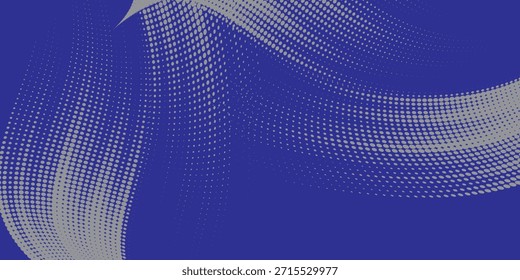 Plantilla de diseño de Anuncio de semitono azul de estilo de línea de velocidad Abstractas. Patrón de puntos semitono gris y blanco con textura grunge. Cómic de arte pop punteado en blanco y negro de estilo deportivo, Eps 10.