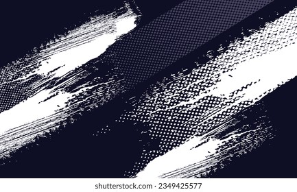 Abstract speed line style dark blue halftone banner design template. Elegant vector illustration