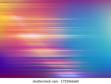 Líneas de velocidad abstractas con fondo de colores borrosos. Vector Eps10