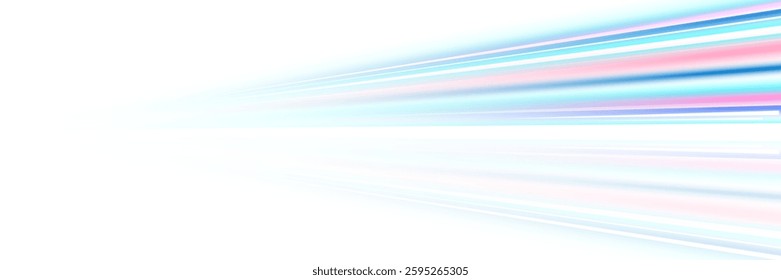 Abstract speed lines with glowing effects. Motion blur, streaks and perspective create sense of velocity and futuristic movement. Ideal for racing, urban and cyber themed designs.