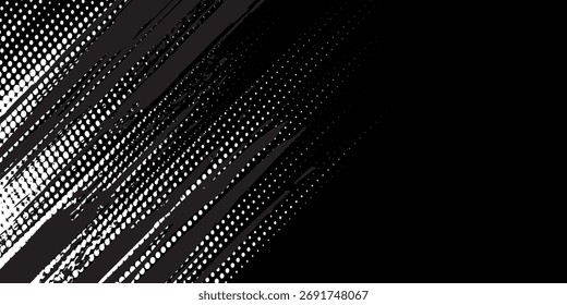 Abstract speed lines style blue color halftone banner design template.Dots halftone white blue color pattern gradient grunge texture background. Dots pop art comics sport style white 