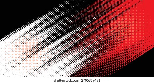 Estilo de líneas de velocidad Abstractas color azul medio tono Anuncio diseño Plantilla. Puntos medio tono blanco azul patrón de color gradiente grunge textura de fondo y negro