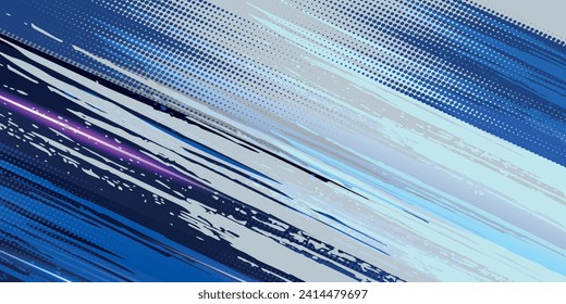 Abstract speed lines style dark blue and light color halftone banner design template. abstract background