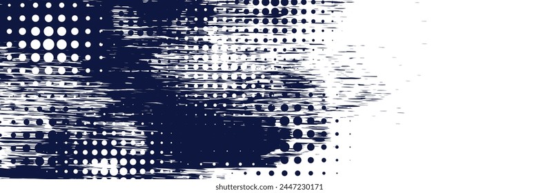 Plantilla de diseño de Anuncio de semitonos de color azul oscuro estilo líneas de velocidad Abstractas. Ilustración vectorial moderna.