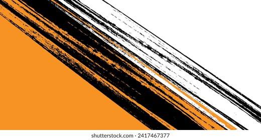 Abstract speed lines style orange color halftone banner design template. Vector illustration.