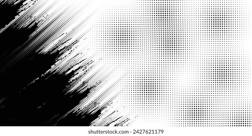 Abstract speed lines style orange color halftone banner design template