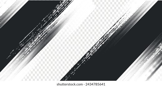 Abstract speed lines style orange color halftone banner design template. Vector illustration.	