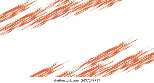 Abstract speed lines style orange color halftone banner design template