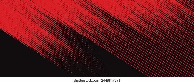 Abstract speed lines style orange color halftone banner design template. Vector illustration.