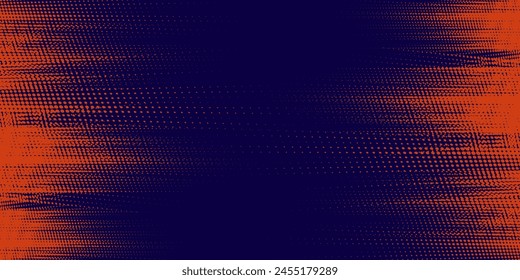 Abstract speed lines style orange color halftone banner design template