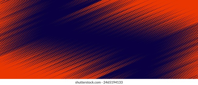 Abstract speed lines style orange color halftone banner design template. Vector.