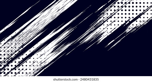 Abstract speed lines style orange color halftone banner design template. Vector illustration.