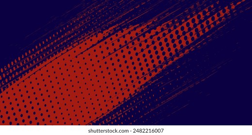 Abstract speed lines style orange color halftone banner design template. Vector illustration.