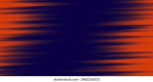 Abstract speed lines style orange color halftone banner design template. Vector illustration.