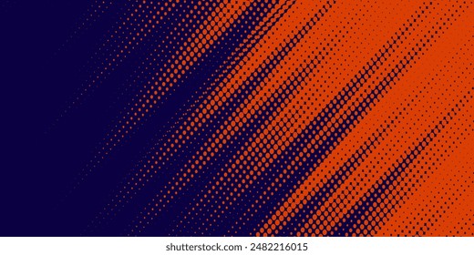 Abstract speed lines style orange color halftone banner design template. Vector illustration.