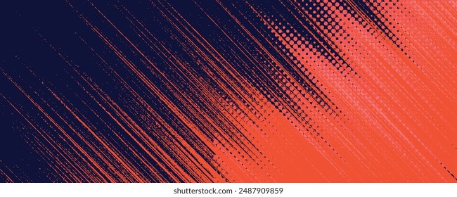 Plantilla de diseño de Anuncio de semitonos de color naranja de líneas de velocidad Abstractas. Ilustración vectorial. eps10