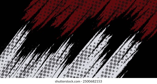 Abstract speed lines style orange color halftone banner design template. Vector illustration.