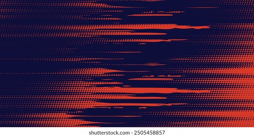 Líneas de velocidad Abstractas estilo Plantilla de diseño de Anuncio semitono de color naranja. Ilustración vectorial.