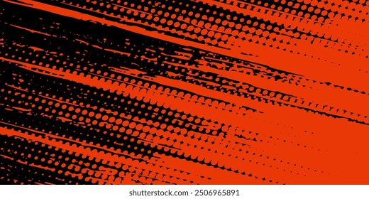 Abstract speed lines style orange color halftone banner design template. Vector illustration. modern halftone grunge vector sport halftone