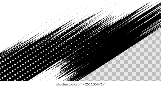 Abstract speed lines style orange color halftone banner design template. Vector illustration..eps10