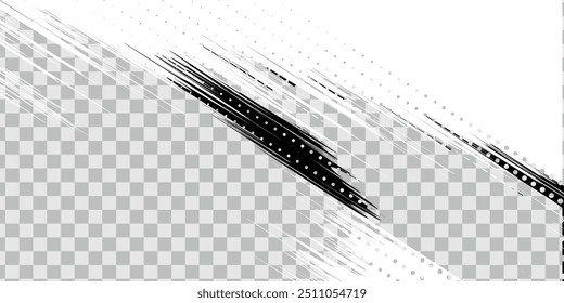 Abstract speed lines style orange color halftone banner design template. Vector illustration..eps10