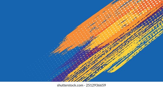 Abstract speed lines style orange color halftone banner design template. Vector illustration..eps10