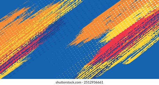 Líneas de velocidad Abstractas estilo Plantilla de diseño de Anuncio semitono de color naranja. Ilustración vectorial..eps10