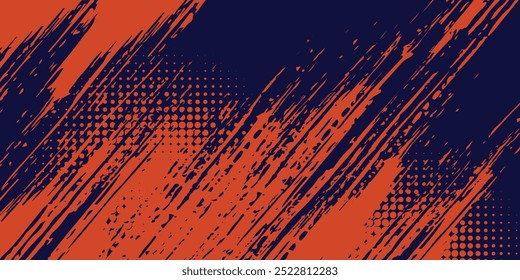 Líneas de velocidad Abstractas estilo Plantilla de diseño de Anuncio semitono de color naranja. Ilustración vectorial.