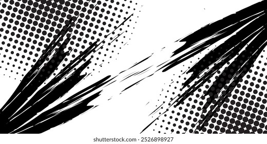Líneas de velocidad Abstractas estilo Plantilla de diseño de Anuncio semitono de color naranja.