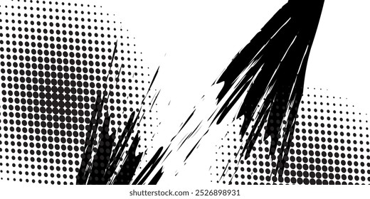 Modelo de design de banner de meio-tom de cor laranja estilo de linhas de velocidade abstratas.